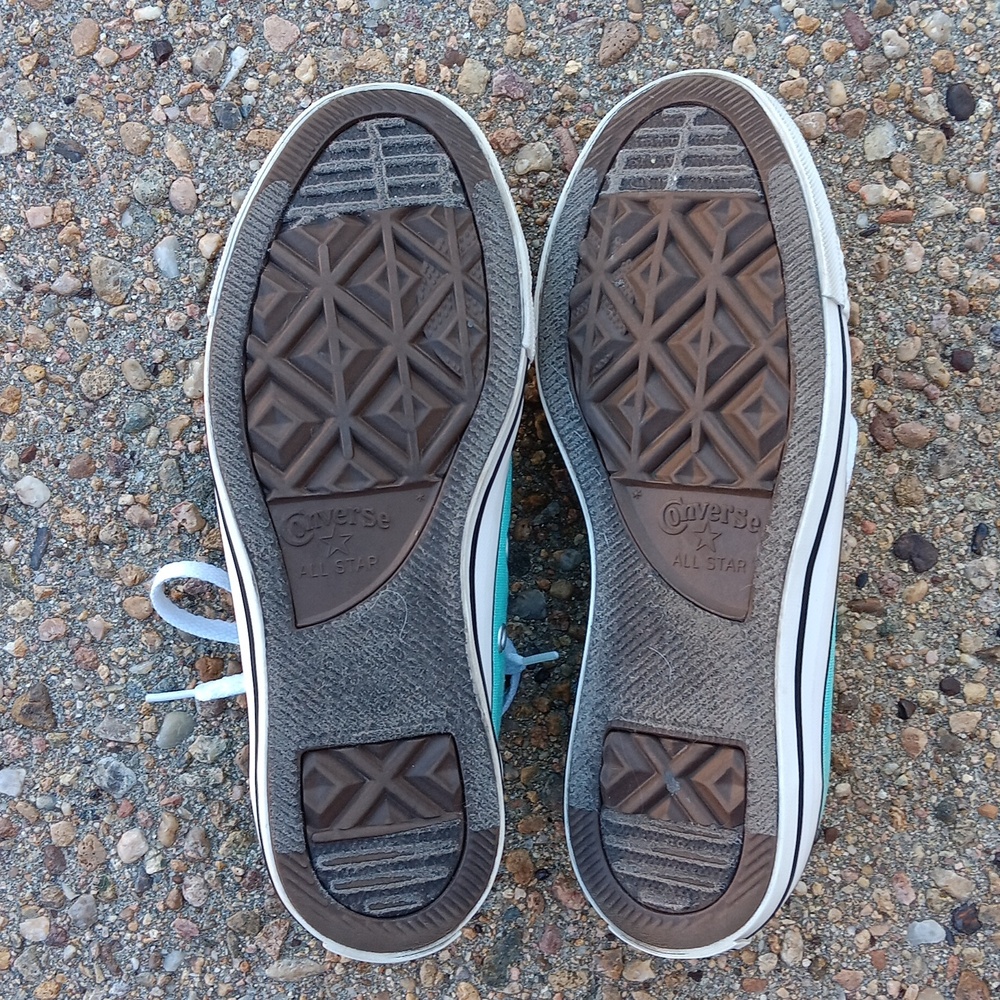 Converse all star classic canvas low top lace up sneakers womens sz 6 light blue - Picture 7 of 8